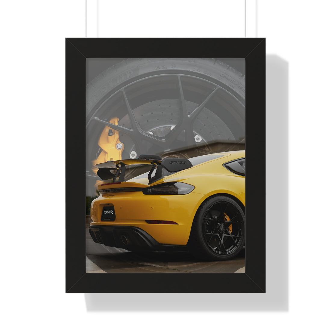 Yellow Porsche Framed Poster